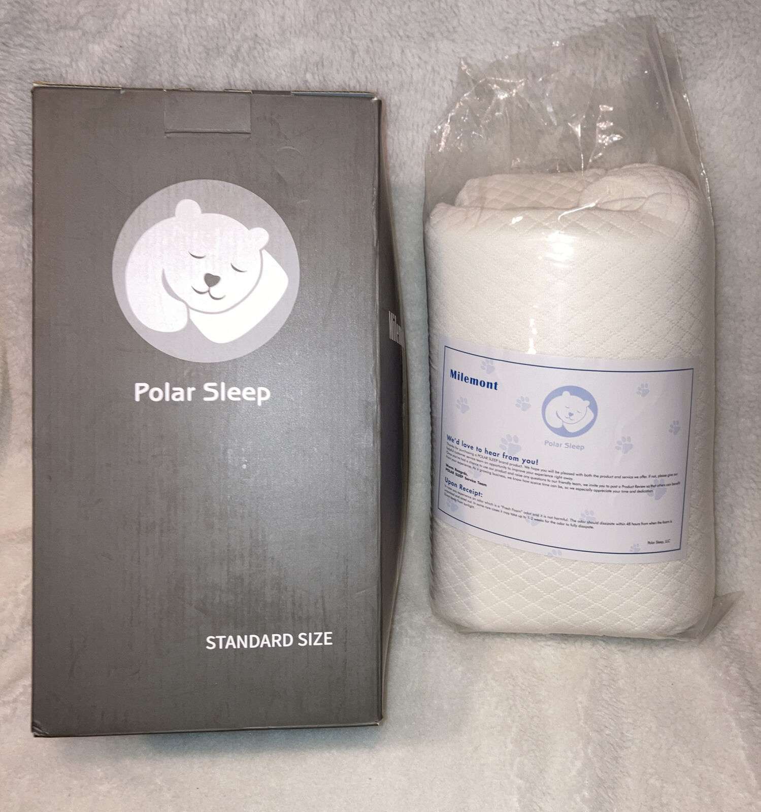 Milemont Polar Sleep Memory Foam Pillow Standard Size White Mariner