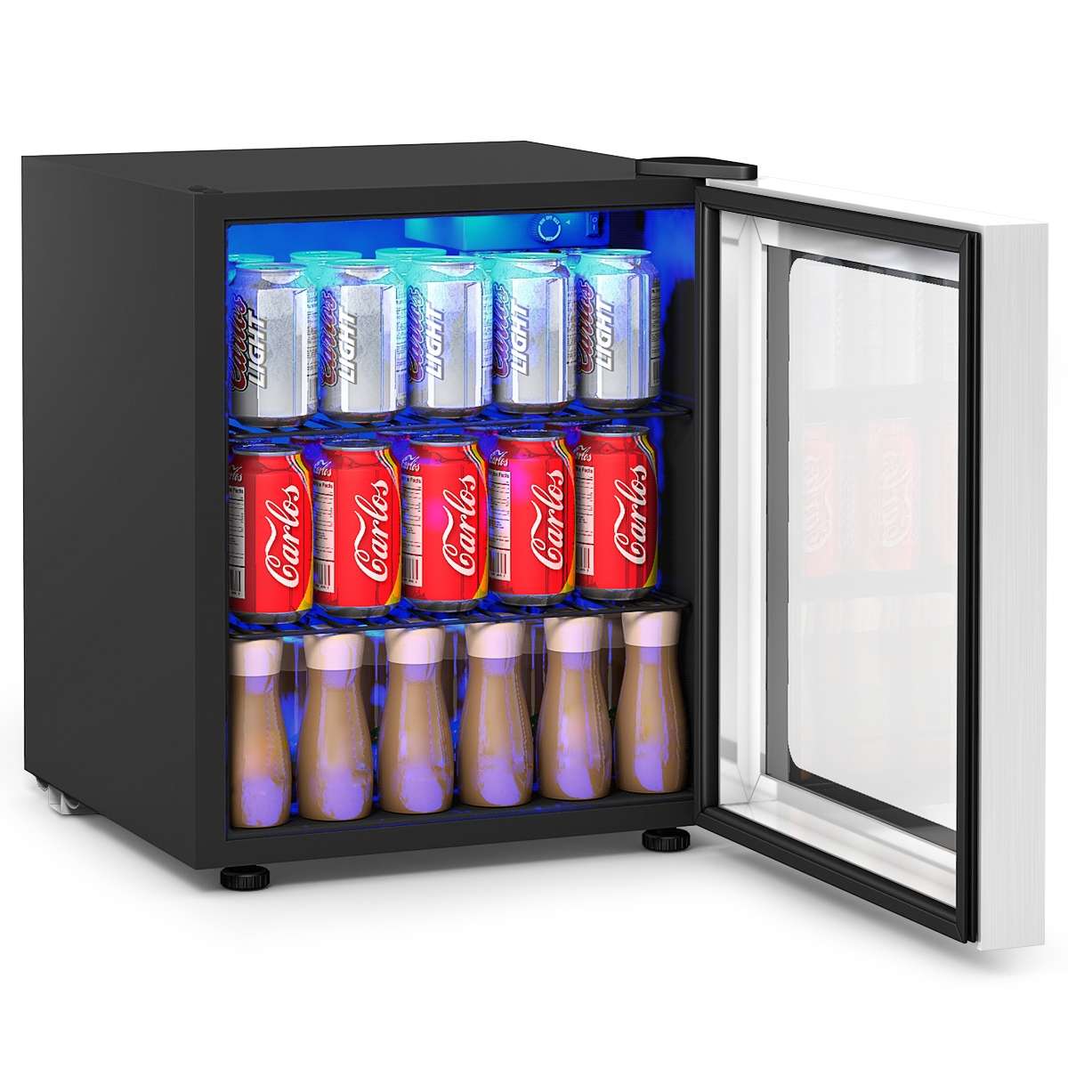 Costway EP23231 60 Can Beverage Mini Refrigerator with Glass Door