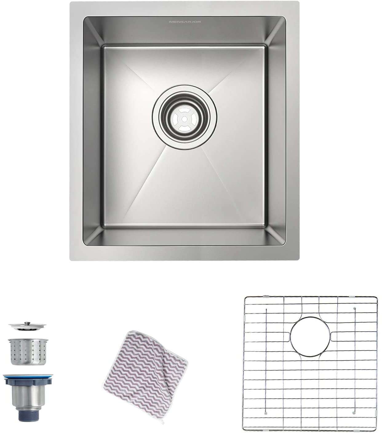 MENSARJOR 17 x 19 Inches 16 Gauge Stainless Steel Undermount Kitchen