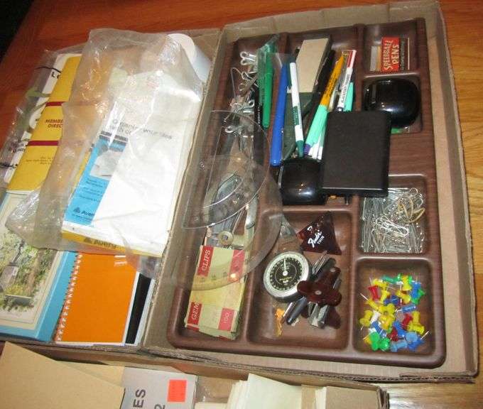 Office supplies, disk organizer, looseleaf binders, etc. Mark Van