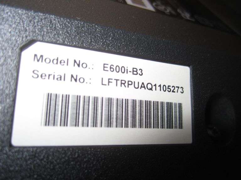 Vizio E600iB3 60" smart TV with remote Mark Van Hook, Auctioneer