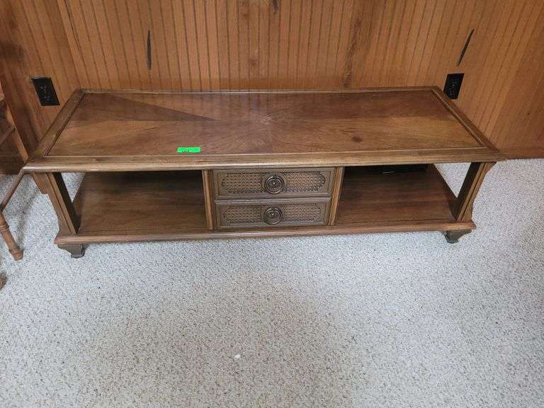 Wood Coffee Table in Living Room Ness Bros Realtors & Auctioneers