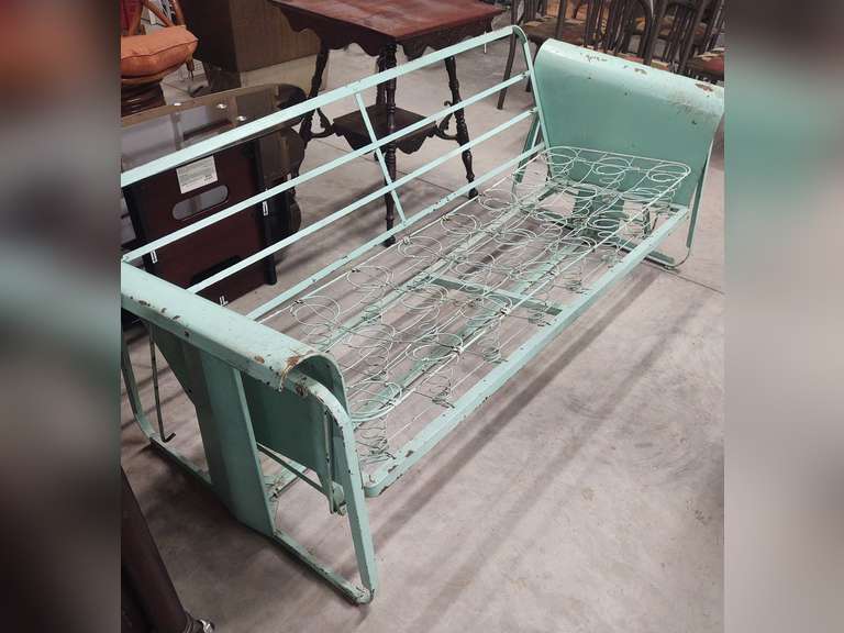 Vintage metal glider, 76" long. Northern Kentucky Auction, LLC