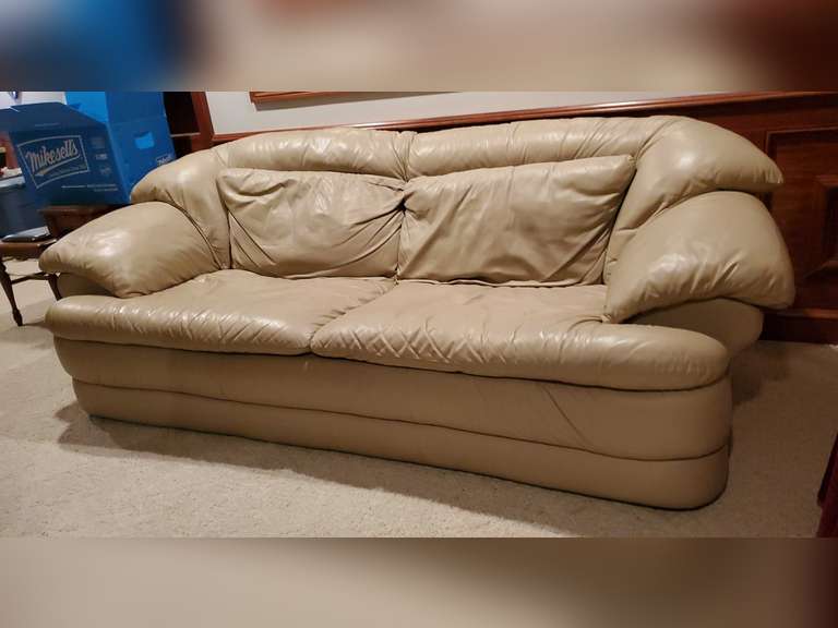 Leather Sofa, Approx 90" Wide