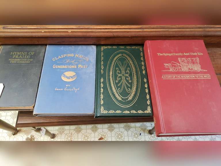 3 Family heritage books and a hymnal