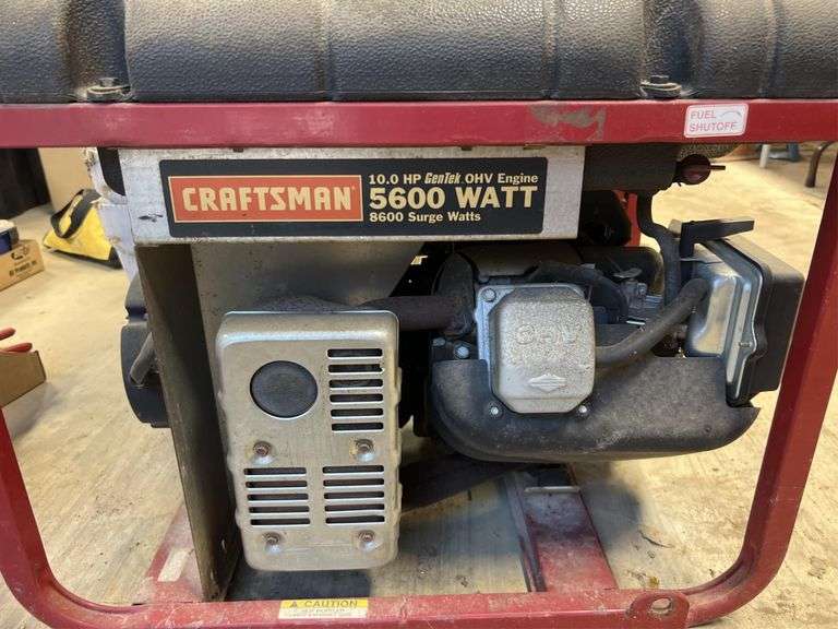 Craftsman 5600 watt gas generator, 10 hp - Nutt Auction