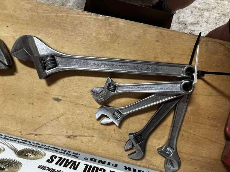 Blue Point adjustable wrenches (5) Nutt Auction