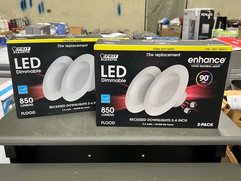 (2) Feit 2pk LED Dimmable Recessed Downlights 5"6" NW Asset Services