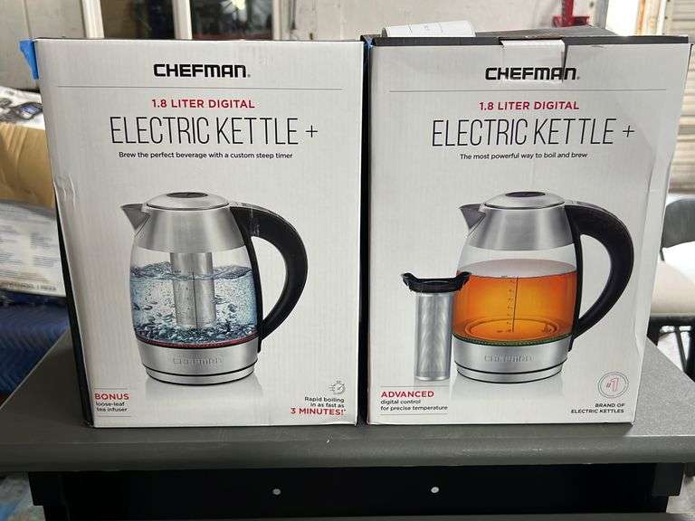 (2) Chefman 1.8L Digital Electric Kettle + NW Asset Services