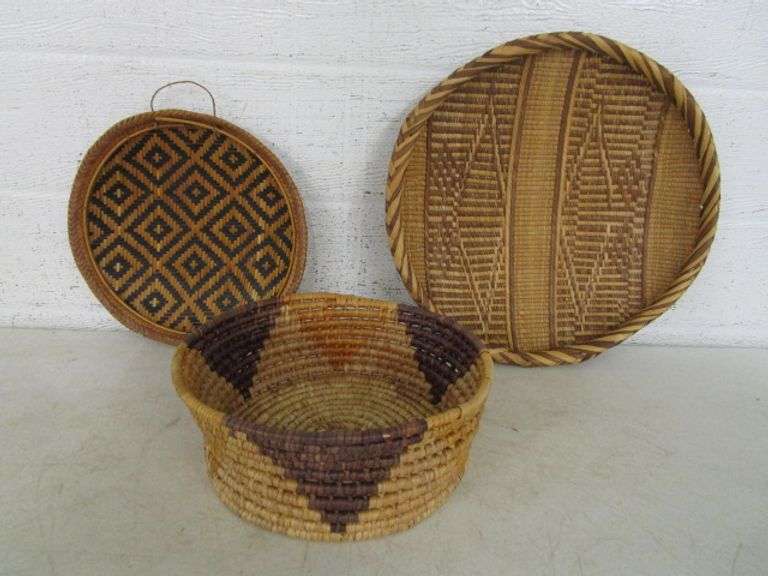 3 Native American Baskets Oberman Auctions