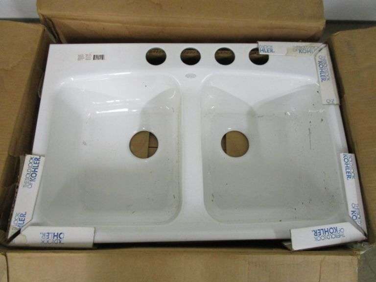 New Kohler Cast Iron Porcelain 2 Compartment Sink Oberman Auctions