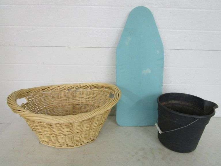 Wicker Laundry Basket, Table Top Ironing Board, Scrub Bucket Oberman