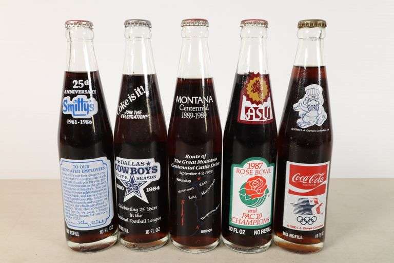 1980'S COCA COLA COMMEMORATIVE BOTTLES, SMITTY'S, DALLAS COWBOYS