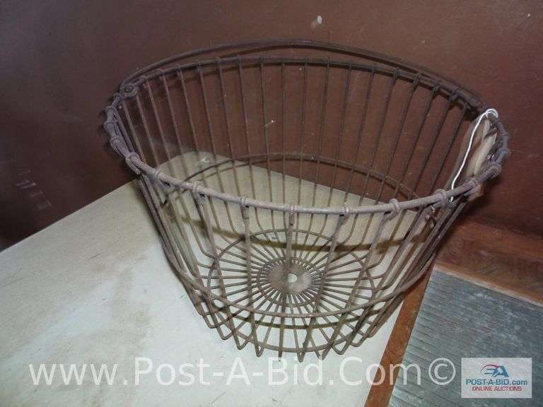 Vintage Wire Egg Basket A Elsenpeter Auctions & Real Estate, Inc. dba