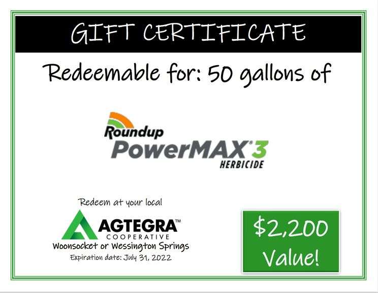 (50) Gallons Roundup PowerMax 3 Peterson Land & Auction LLC