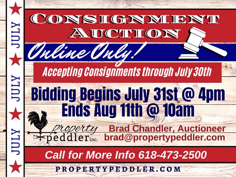 JULY ONLINE CONSIGNMENT AUCTION Property Peddler