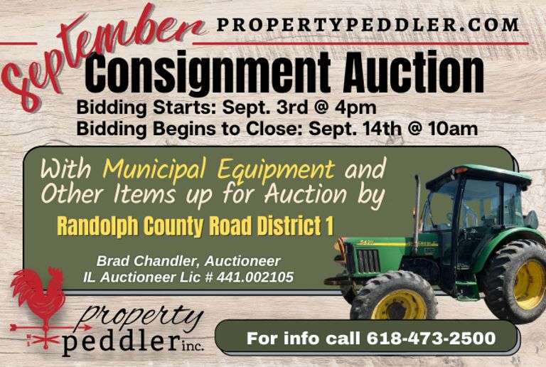 September Consignment Auction & Public Municipal Auction Property Peddler