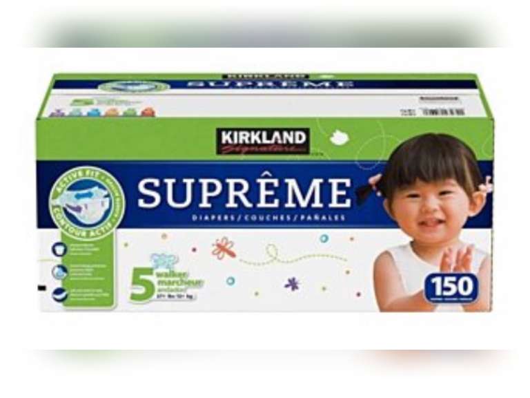 Kirkland Signature Diapers, Size 5 (150 Count) 83.99 Quarter Price