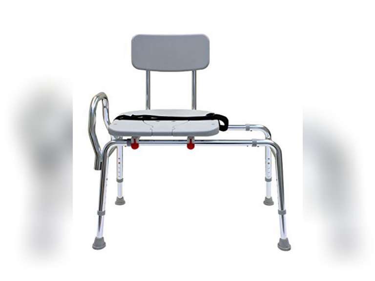 ProSlide Bathtub Transfer Bench and Sliding Shower Chair with Cut Out
