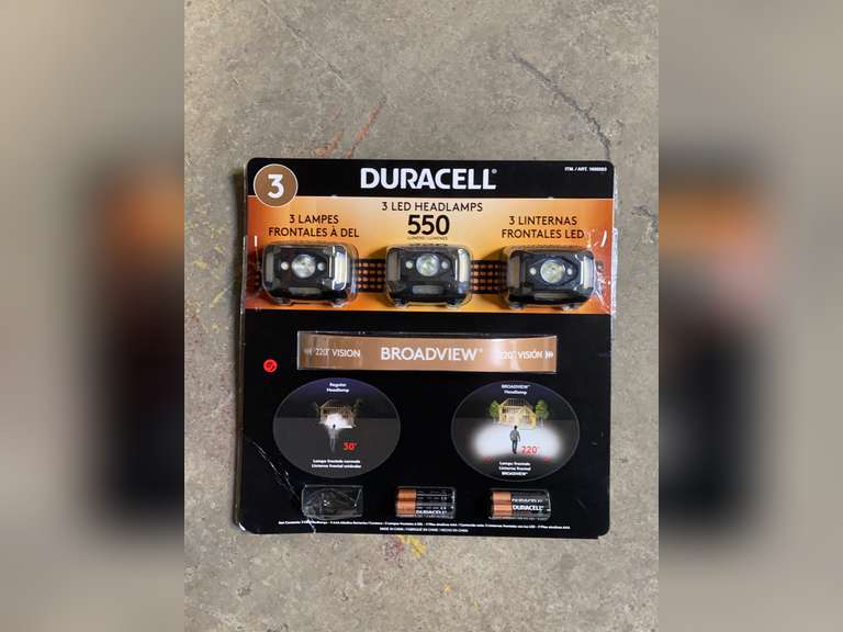 Duracell 550 Lumen 3pack Headlamp 26.99 Quarter Price