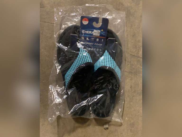 Therapedic® Large Women's Thong Slippers in Aqua 16.99 Quarter Price