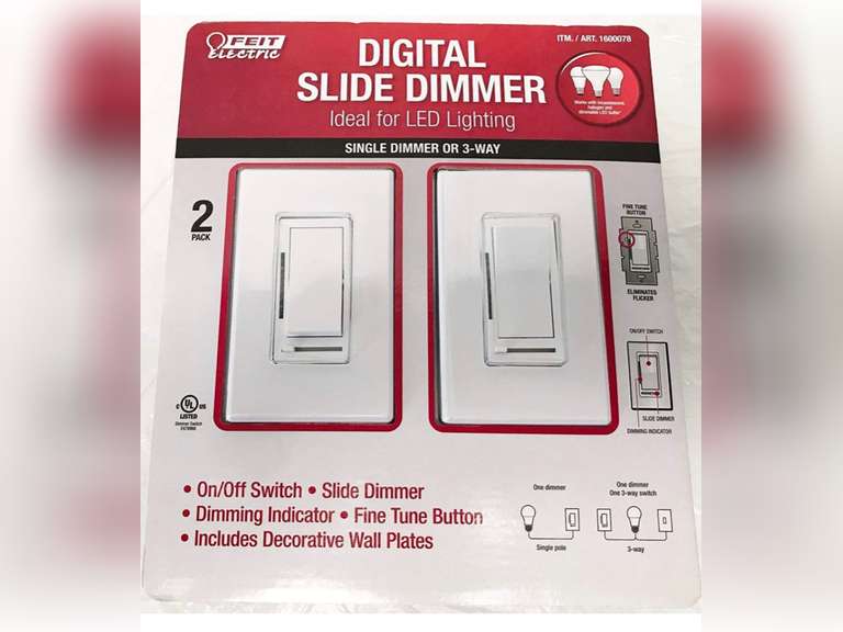 Feit Electric Digital Slide Dimmer Ideal for Led Lighting 2 Pack 59.99
