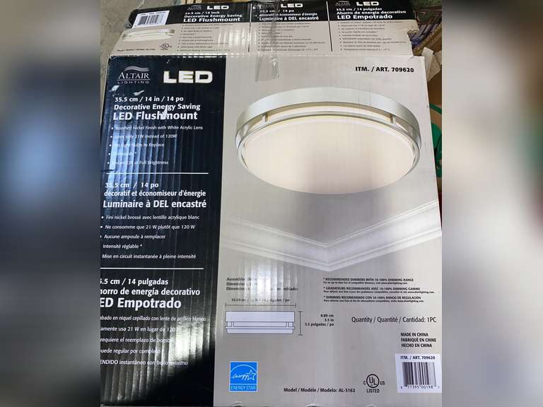 Altair Lighting LED 14Inch Flush mount Decorative Light Fixture, 21W (120w Equivalent), 3000K