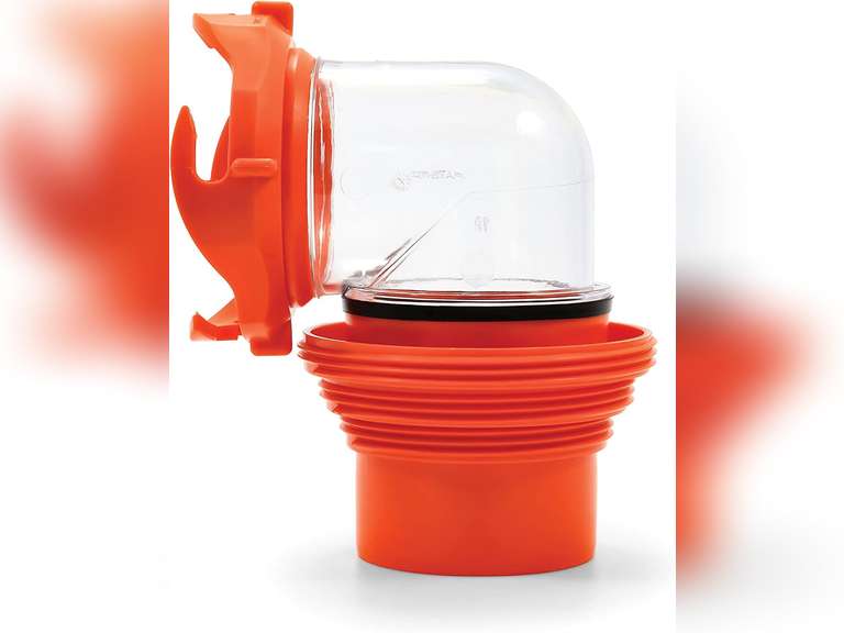 Camco RhinoFlex Clear RV Sewer Hose Elbow with 4in1 Adapter (39736