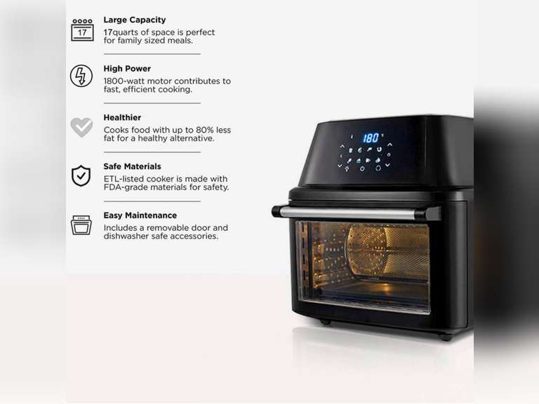 Soing Air Fryer Oven Family Size 17QT 8 in 1 Cooking Features,1800Watt