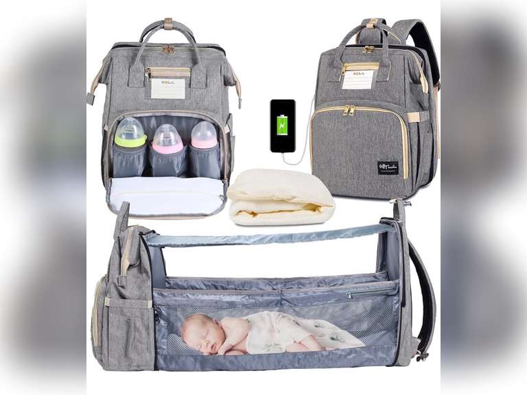 3 in 1 Diaper Bag Backpack Organizer, Portable Mummy Bag include