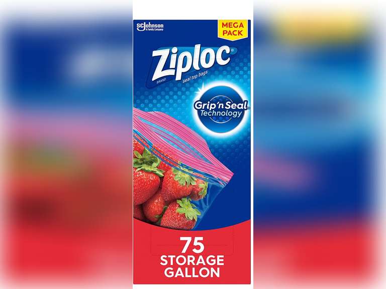 Ziploc Gallon Food Storage Bags, Grip 'n Seal Technology for Easier