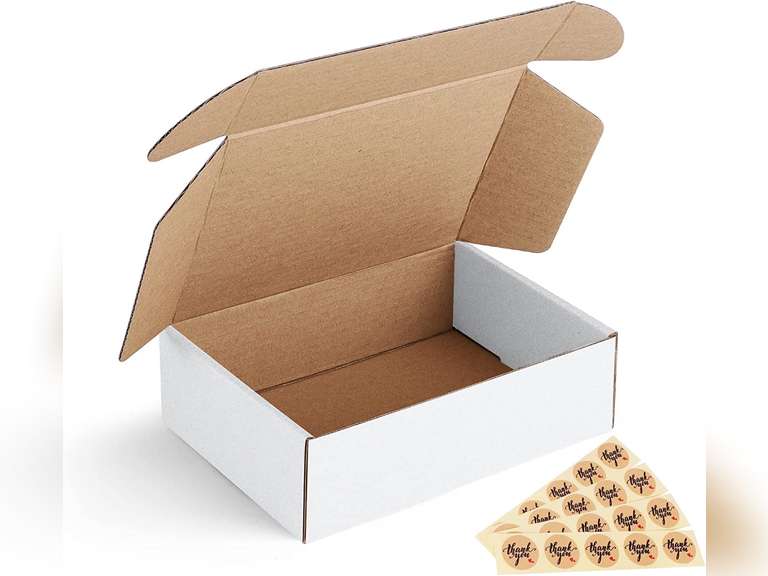 Euapko 7x5x2" Corrugated Box Mailers White Cardboard Small Shipping