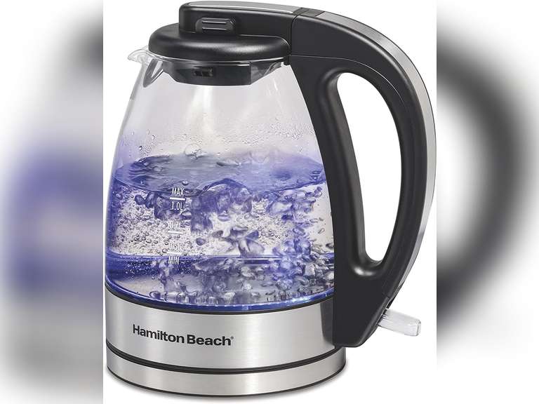 Hamilton Beach Glass Electric Tea Kettle, Water Boiler & Heater, 1 L