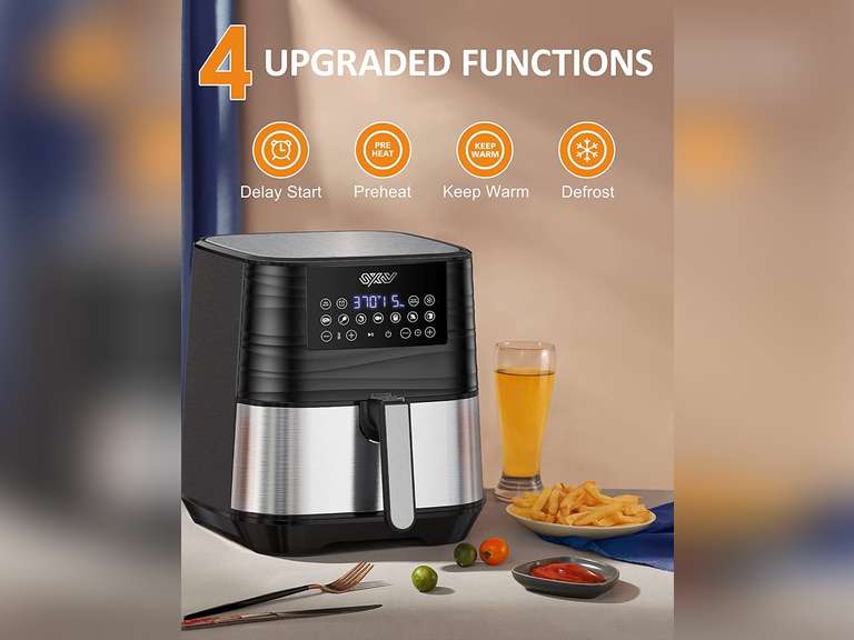 Innsky Air Fryer XL 5.8 QT, 【2022 Upgraded】 11 in 1 Oilless Air Fryers Oven, Easy One Touch