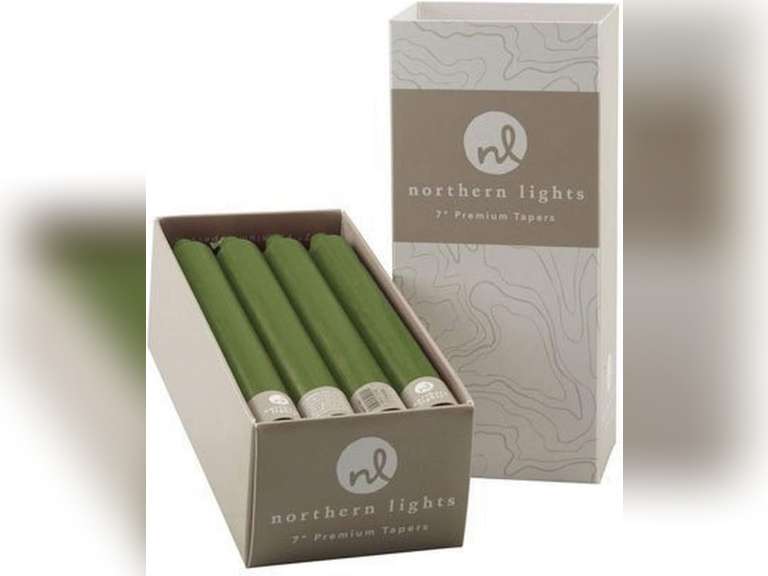 Northern Lights Candles Nlc Premium Tapers 6 Pc Moss Green. 7 hrs burn