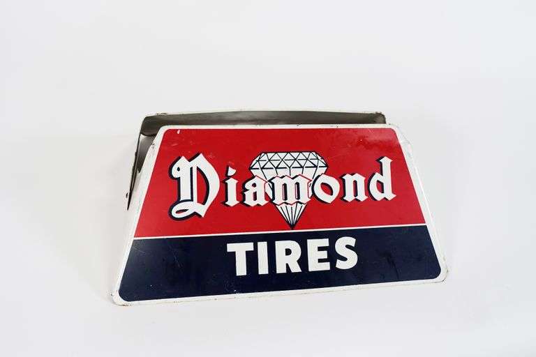 "ABSOLUTE" 1940s Diamond Tires ThreeDimensional Service Station Metal Tire Display Stand/Sign