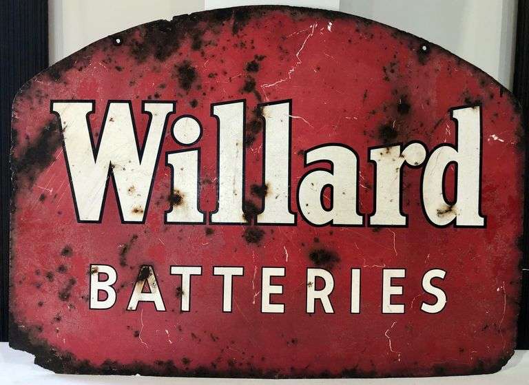 “ABSOLUTE” “Willard Batteries” Sign RES Auction Services