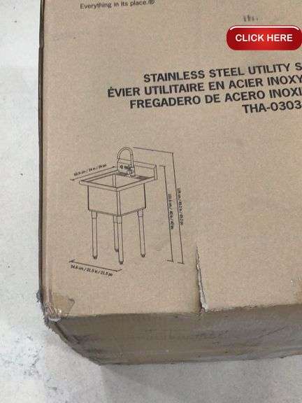 Trinity stainless steel utility sink w/faucet - Rideau Auctions