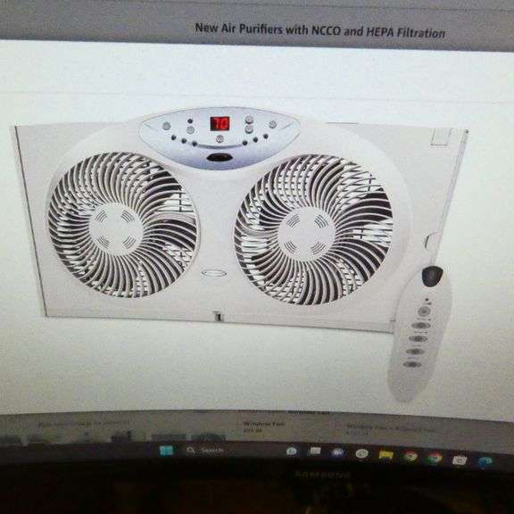 Bionaire Window Fan with Twin Reversible Airflow Blades and Remote
