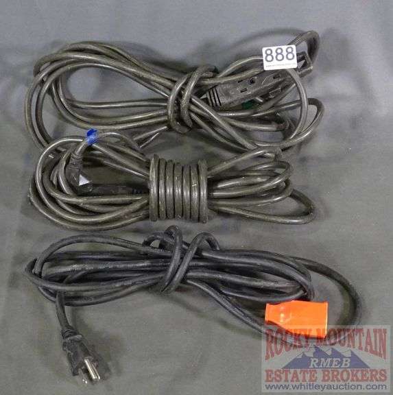225' Extension Cords with Triple Plugs & Black Extension Cord. All for