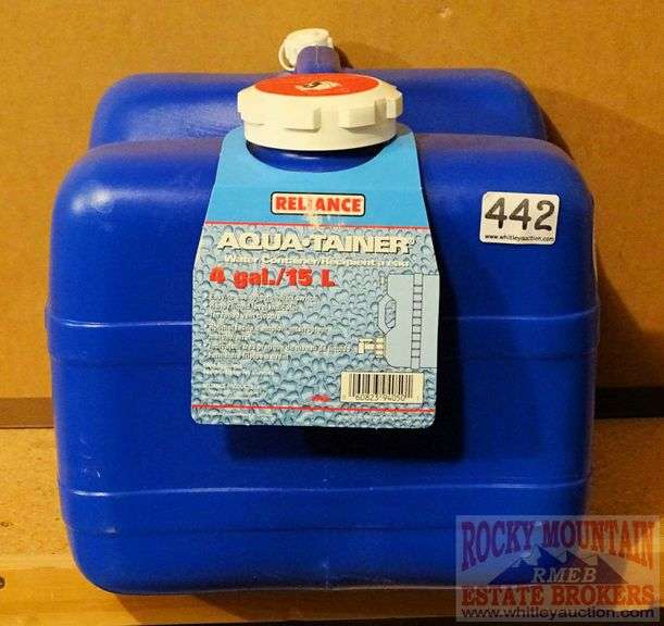 AquaTainer 4 Gallon Water Jug. This appears to be brand new. Rocky