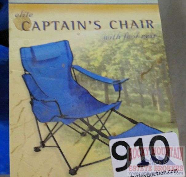 Elite Folding Captain's Chair W/ Foot Rest & Bag. Rocky Mountain