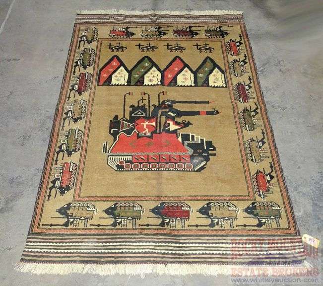 Fantastic, Hand Made Persian Style Rug with Earthtone Shades and Tank