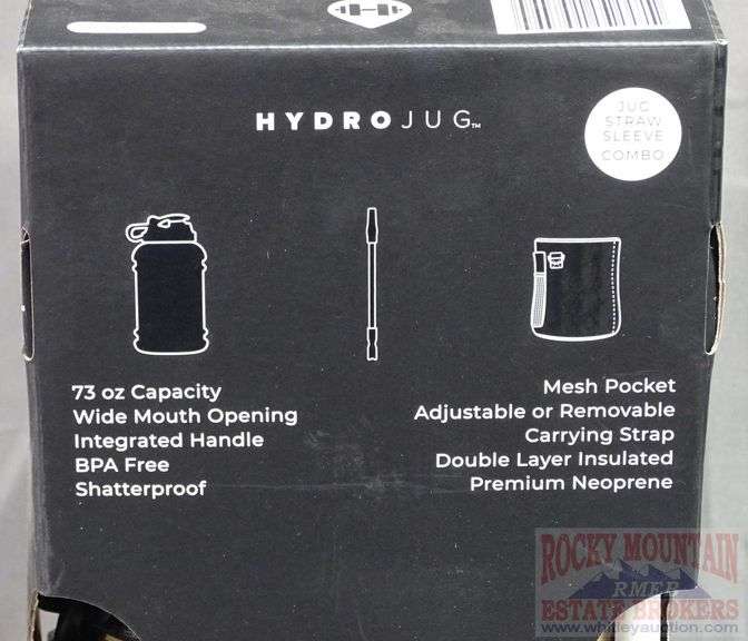 New 73 Ounce HydroJug Bottle with Leopard Pattern Sleeve & Straw. The