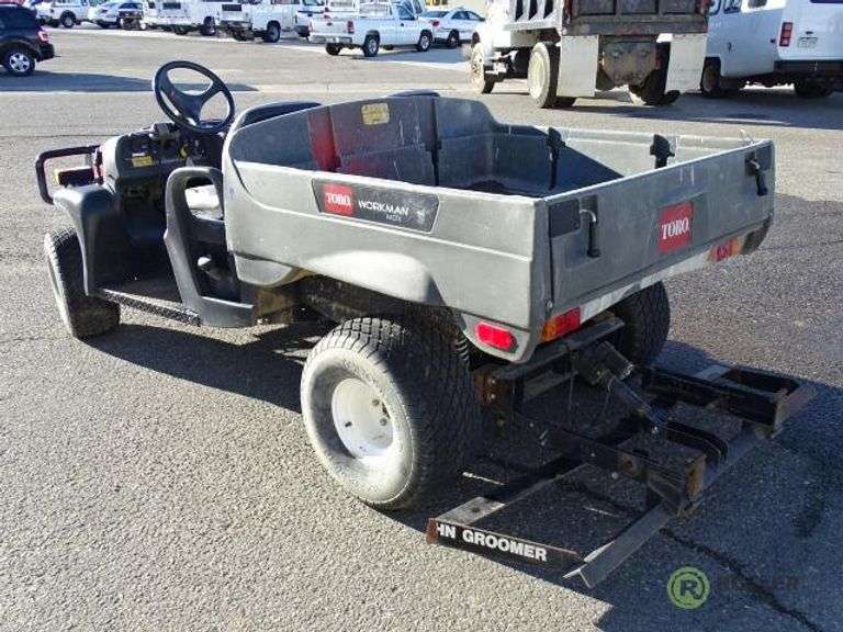 2010 Toro Workman MDX Utility Cart, Gas, Dump Bed, w/ Rahn Groomer