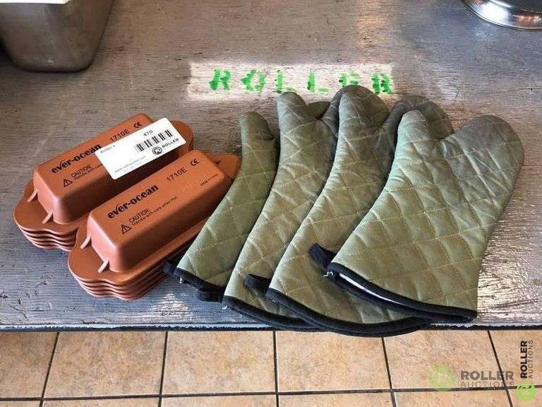 (10) Ever Ocean Silicone Bread Forms and (4) Oven Mitts Roller Auctions