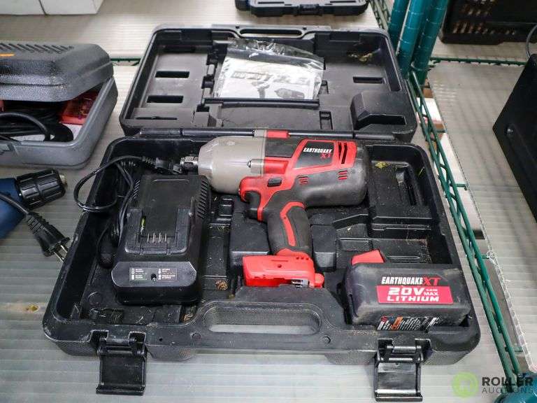 Earthquake EQ12XT20V Cordless Impact Wrench with Charger Roller Auctions