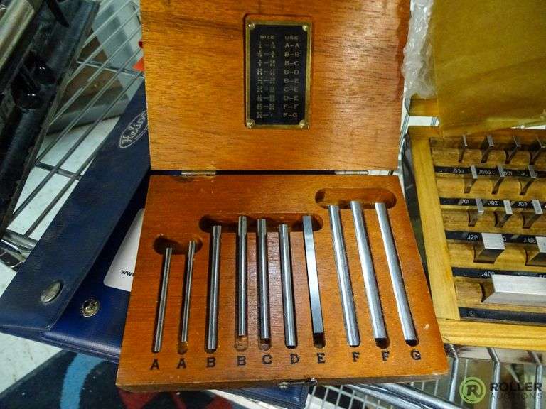 Fowler Master Gauge Blocks and Brown & Sharpe Taper Pin Blocks Roller