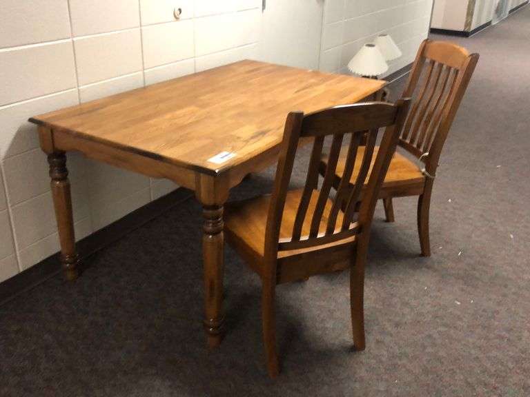 Dining Table, 60” x 36” and (2) Dining Chairsf Roller Auctions