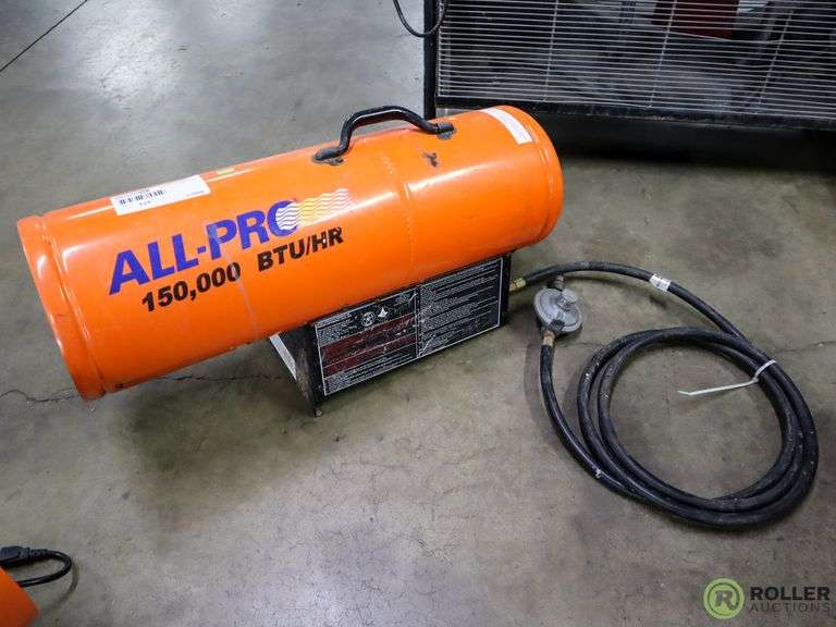All Pro Torpedo Heater, 150,000 Roller Auctions